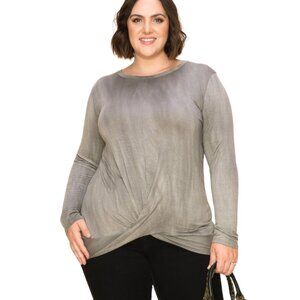 Tie Dye Twist Top in Grey by a.gain